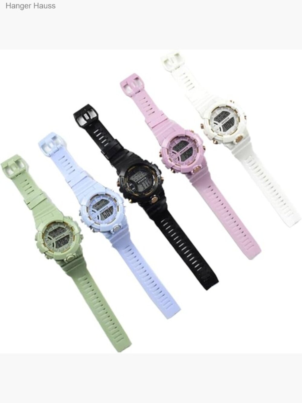 5 Pack Student Sports Watch Silicone Stopwatch Wristwatch Set